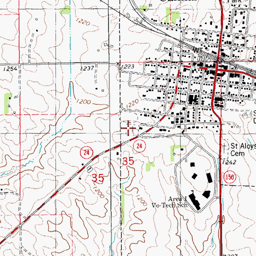 Topographic Map of Calmar Community Cemetery, IA