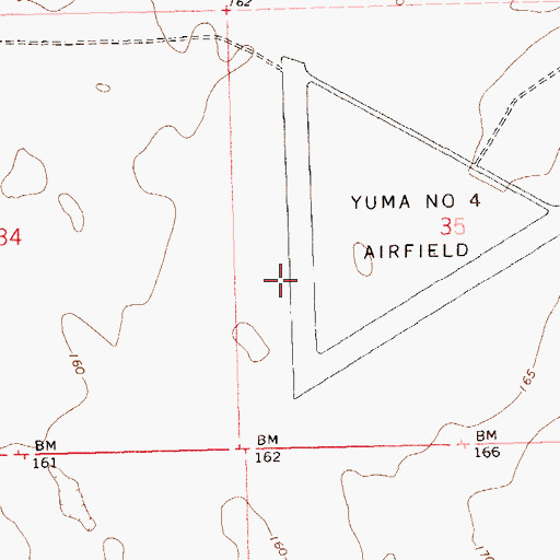 Topographic Map of Rolle Airfield, AZ