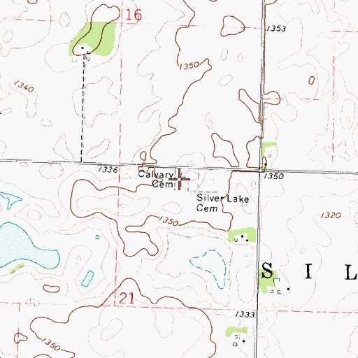 Topographic Map of Calvary Cemetery, IA