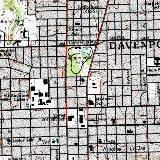 Topographic Map of Calvary Chapel, IA