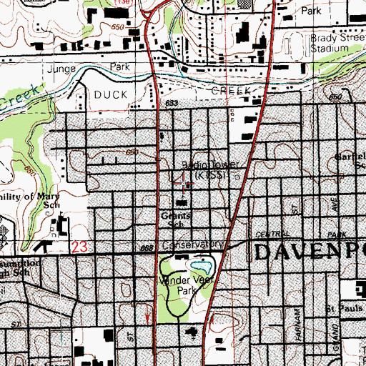 Topographic Map of Calvary Church, IA