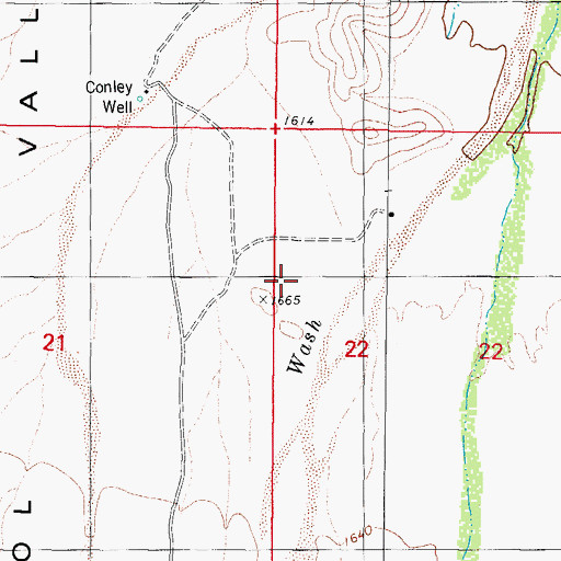 Topographic Map of Walter Ranch Airport, AZ