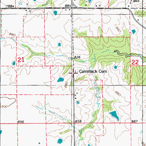 Topographic Map of Cammack Cemetery, IA