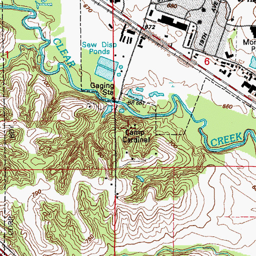 Topographic Map of Camp Cardinal, IA
