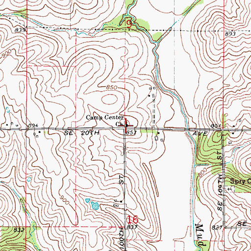 Topographic Map of Camp Center Church, IA