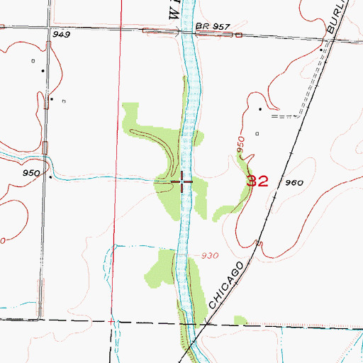 Topographic Map of Camp Creek, IA