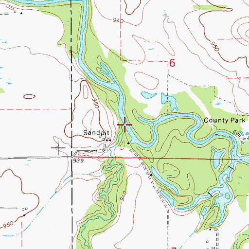 Topographic Map of Camp Creek, IA