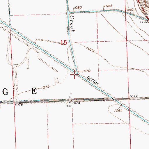 Topographic Map of Camp Creek, IA