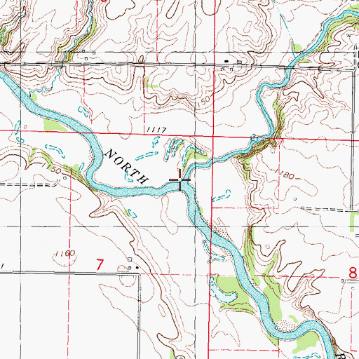 Topographic Map of Camp Creek, IA