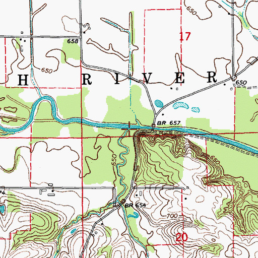Topographic Map of Camp Creek, IA