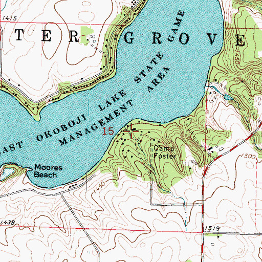 Topographic Map of Camp Foster, IA