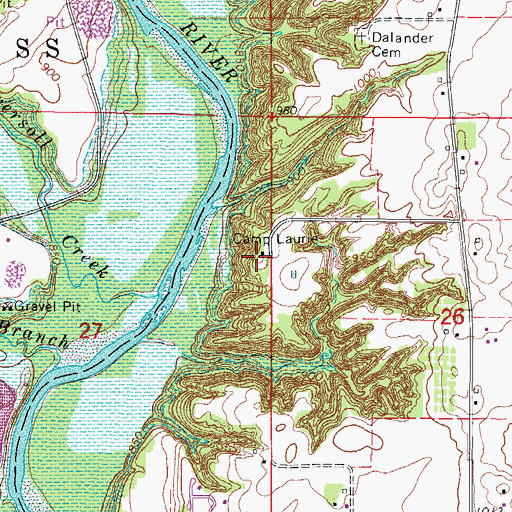 Topographic Map of Camp Laurie, IA