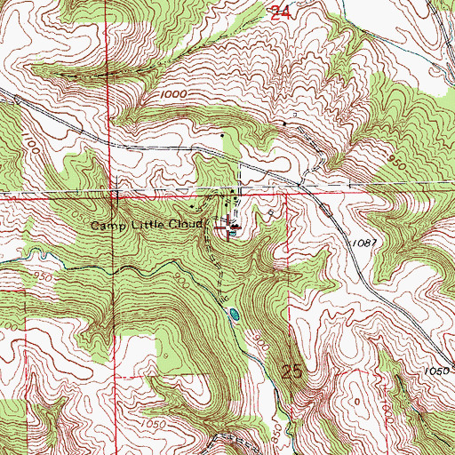 Topographic Map of Camp Little Cloud, IA