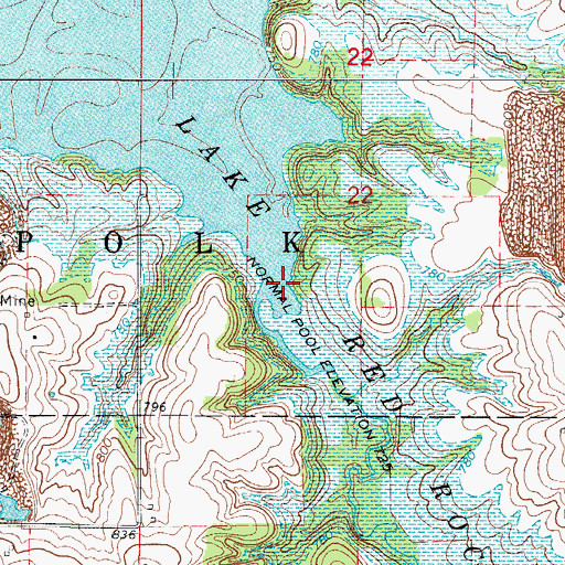 Topographic Map of Campetine Creek, IA