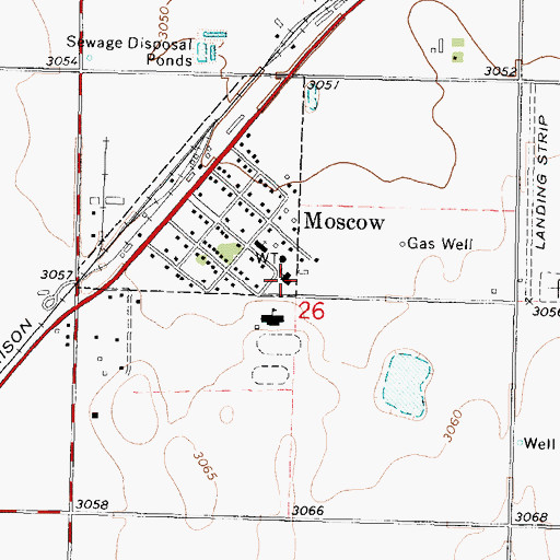 Topographic Map of Moscow Elementary School, KS