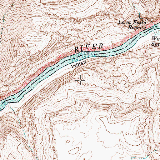 Topographic Map of Lava Falls Heliport, AZ