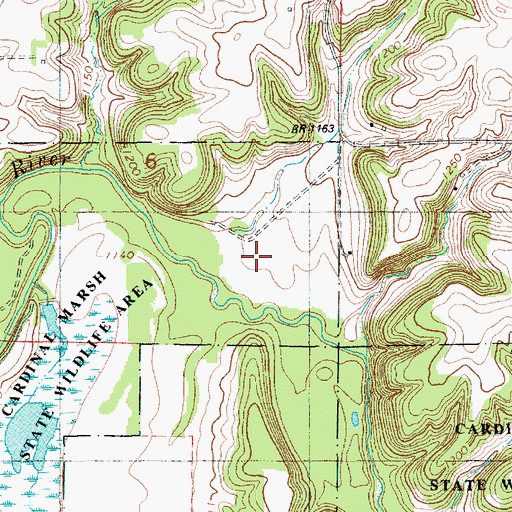 Topographic Map of Cardinal Marsh State Wildlife Area, IA