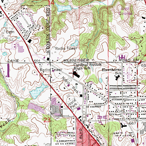 Topographic Map of Keokuk Catholic School, IA