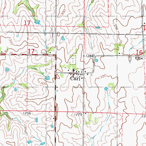 Topographic Map of Carl, IA