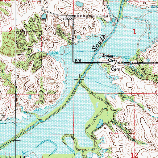 Topographic Map of Carls Creek, IA