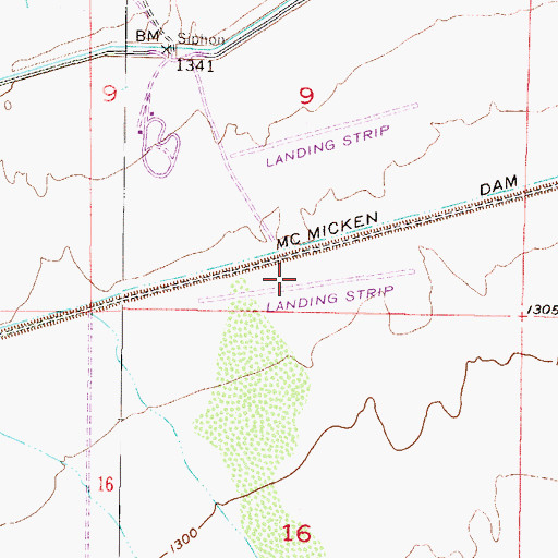 Topographic Map of Harts Field (historical), AZ