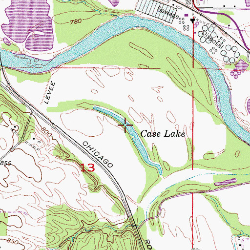 Topographic Map of Case Lake, IA