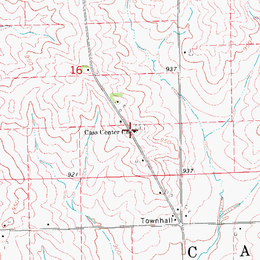 Topographic Map of Cass Center Church, IA
