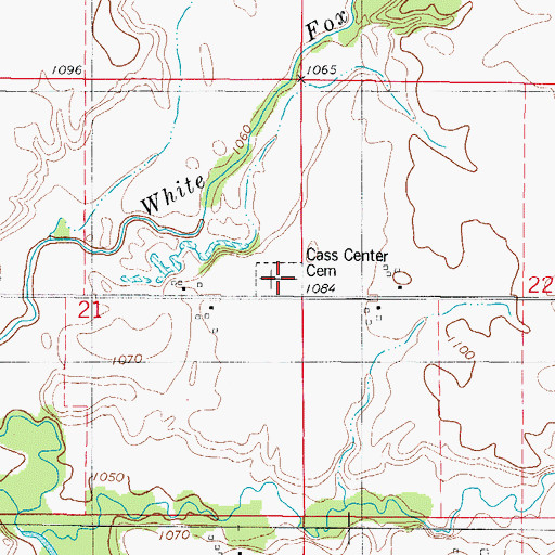 Topographic Map of Cass Creek Cemetery, IA