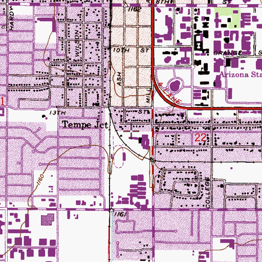 Topographic Map of Tempe Saint Lukes Hospital Heliport, AZ