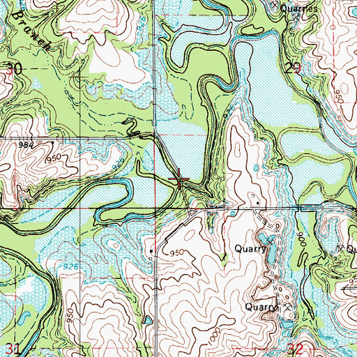 Topographic Map of Catfish Branch, IA