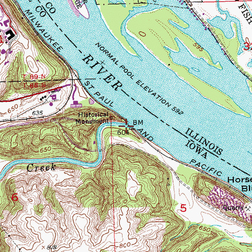 Topographic Map of Catfish Creek, IA