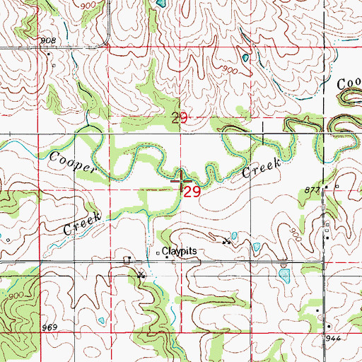 Topographic Map of Catherall Creek, IA