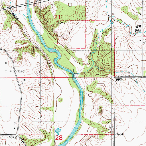 Topographic Map of Cedar Creek, IA