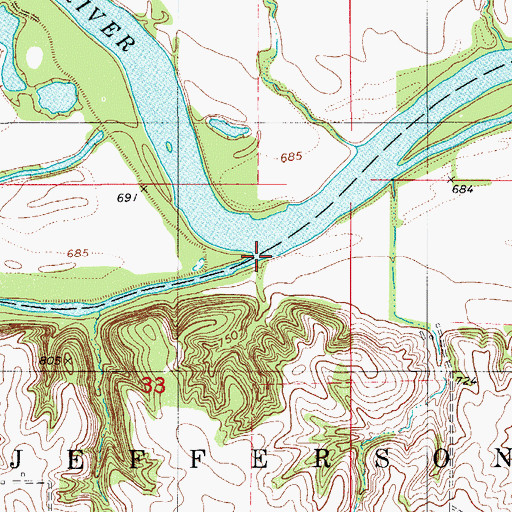 Topographic Map of Cedar Creek, IA