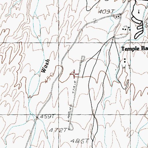 Topographic Map of Temple Bar Airport, AZ