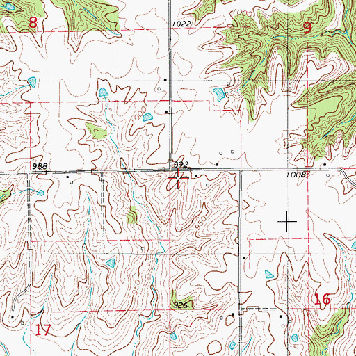 Topographic Map of Cedar Grove School, IA