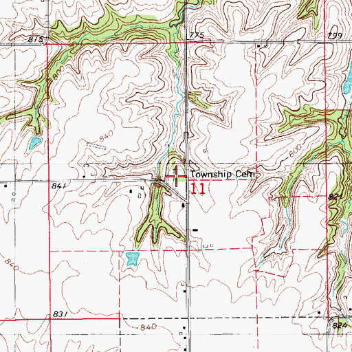 Topographic Map of Cedar Township Cemetery, IA