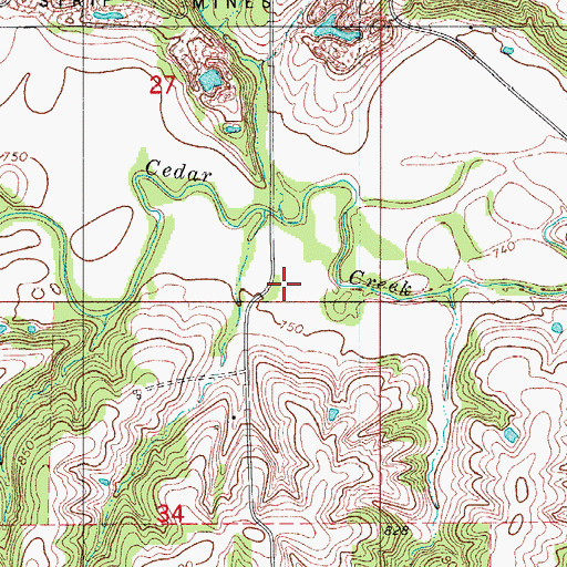 Topographic Map of Cedar Valley School, IA
