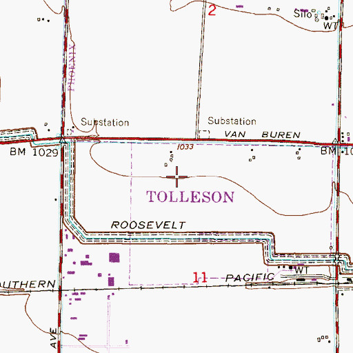 Topographic Map of S R P Tolleson Center Heliport, AZ