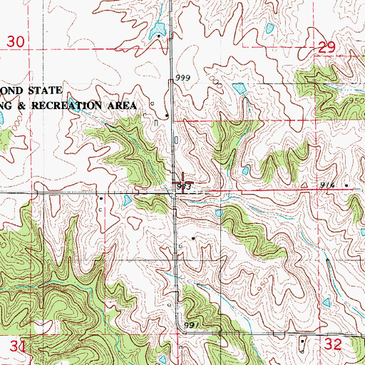 Topographic Map of Centennial School, IA