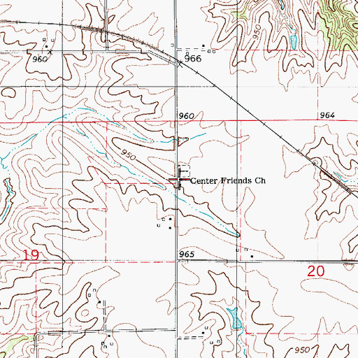 Topographic Map of Center Friends Church, IA