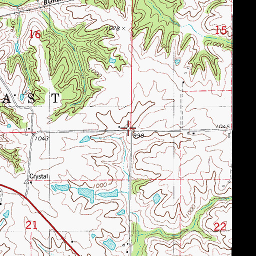 Topographic Map of Center School, IA