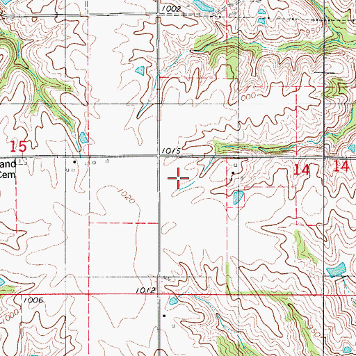 Topographic Map of Center School, IA