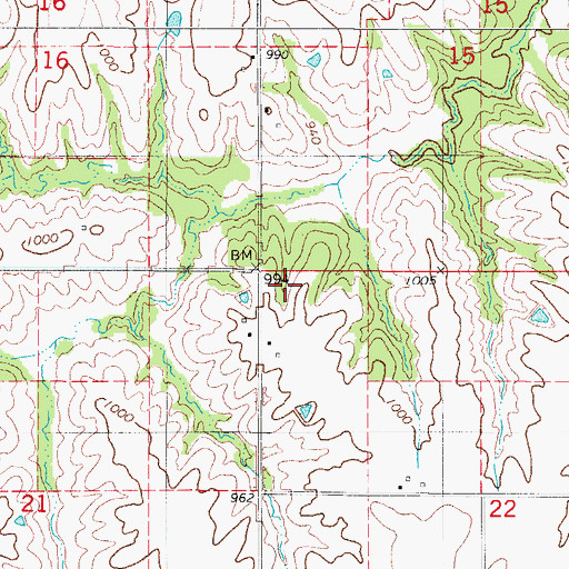 Topographic Map of Center School, IA