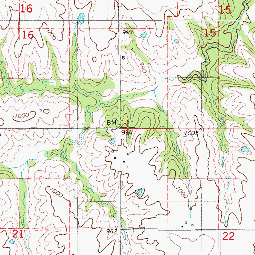 Topographic Map of Center School, IA