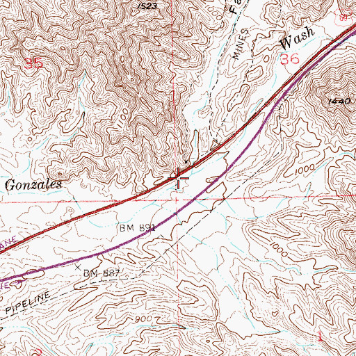 Topographic Map of Ferra Gulch, AZ