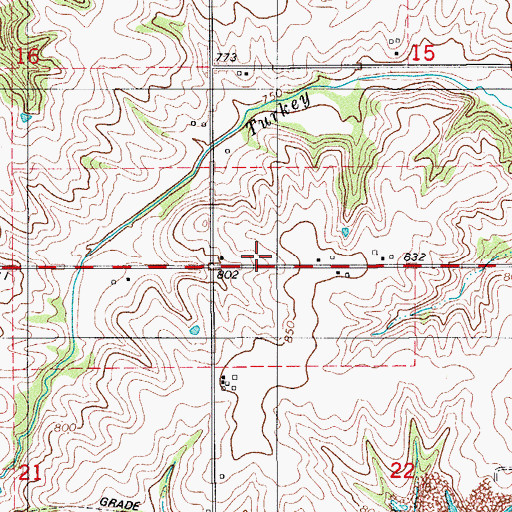 Topographic Map of Center School, IA