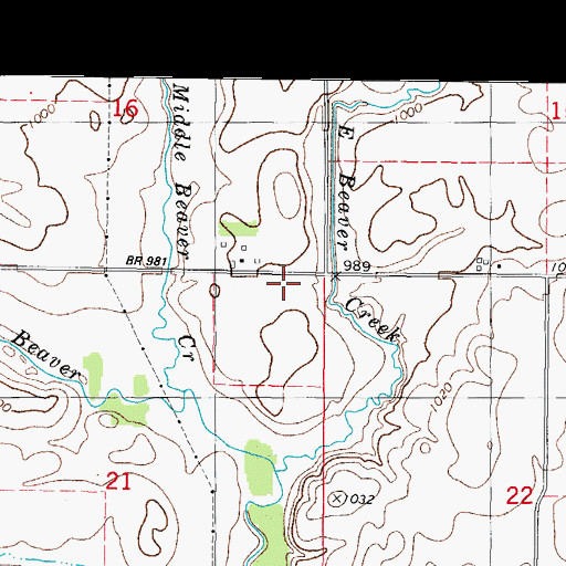 Topographic Map of Center School, IA