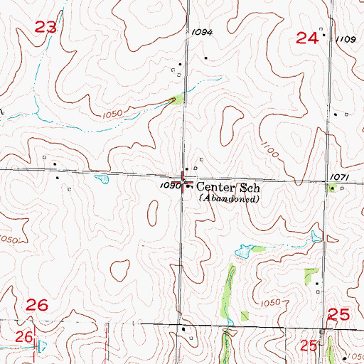 Topographic Map of Center School, IA