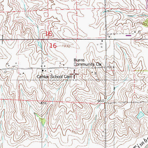 Topographic Map of Center School Cemetery, IA